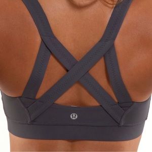 Lululemon Cross Your Heart Coal Gray bra.  Size 6